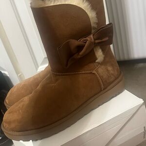 UGG Brown Boots with Bow Accent